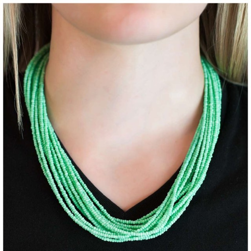 Green seed beads